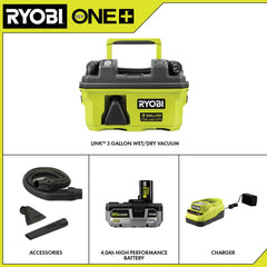 18V ONE+ LINK⢠3 GALLON WET/DRY VACUUM KIT