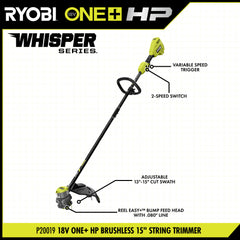 18V ONE+ HP Brushless 15â String Trimmer Kit