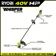 40V HP Brushless 17â String Trimmer Kit