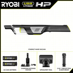 USB LITHIUM HP Compact Hand Vacuum Kit