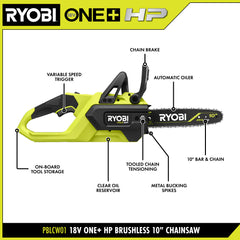 18V ONE+ HP Brushless 10â Chainsaw Kit