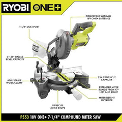 18V ONE+ 7-1/4" Miter Saw