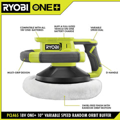 18V ONE+ 10â Variable Speed Random Orbit Buffer