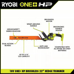 18V ONE+ HP Brushless 22" Hedge Trimmer