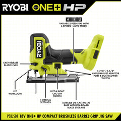 18V ONE+ HP COMPACT BRUSHLESS BARREL GRIP JIG SAW