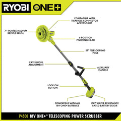 18V ONE+ VORTEX TELESCOPING POWER SCRUBBER KIT