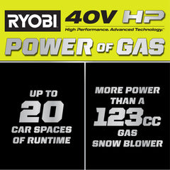 40V HP Brushless 18â Single-Stage Auger-Propelled Snow Blower