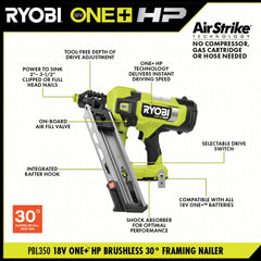 18V ONE+ HP BRUSHLESS AIRSTRIKE 30Â°Â FRAMING NAILER