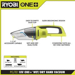 18V ONE+ WET/DRY HAND VACUUM KIT