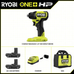 18V ONE+ HP Compact Brushless 1/4" Hex Impact Driver Kit