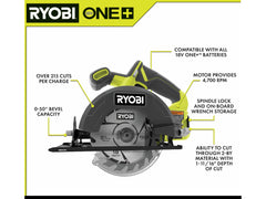 ONE+ 18V Cordless 5-1/2 in. Circular Saw Kit with 4.0 Ah Battery and Charger