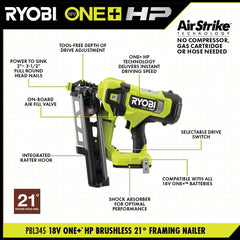 18V ONE+ HP BRUSHLESS 30Â° AIRSTRIKE FRAMING NAILER KIT
